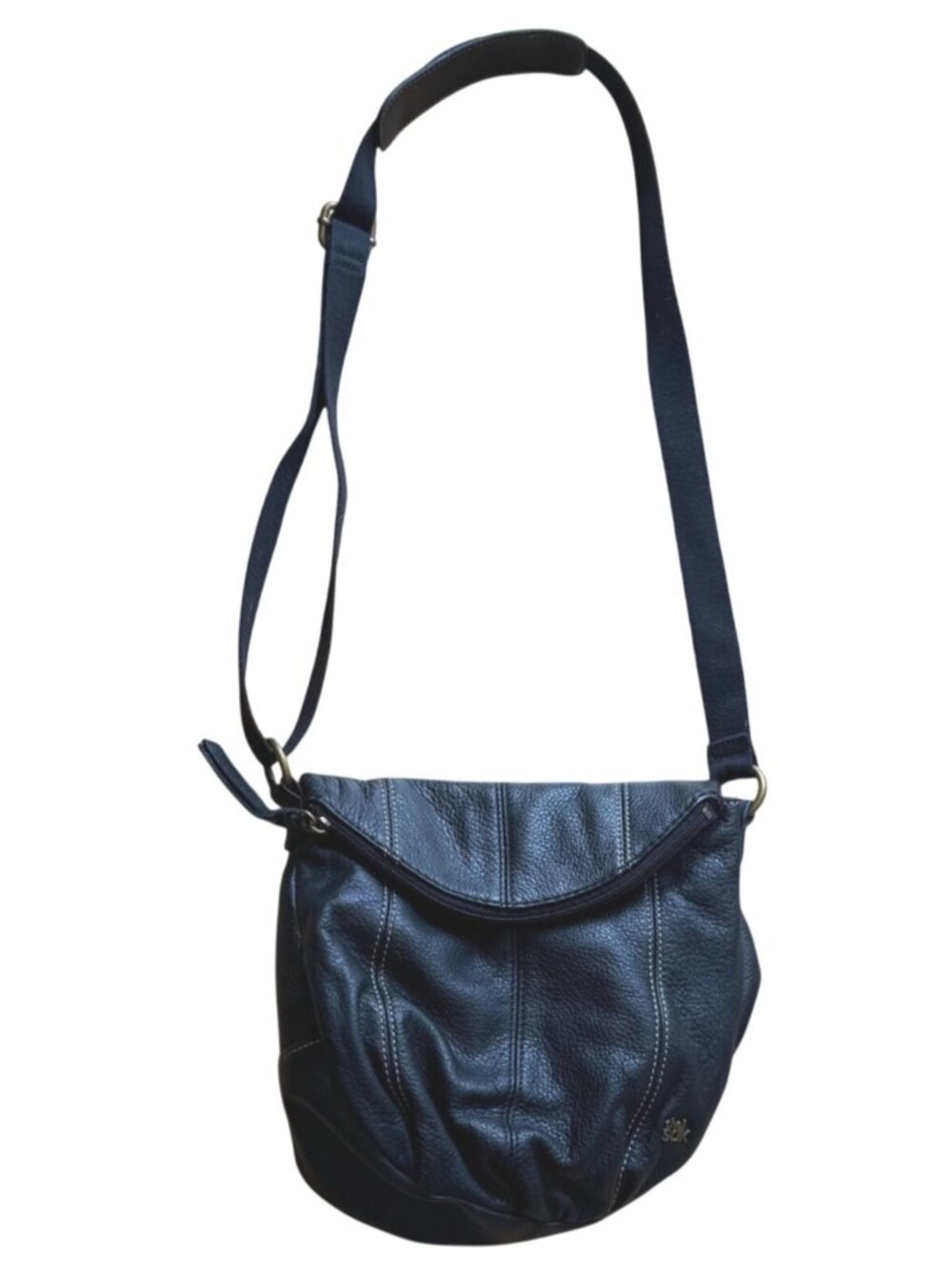 The Sak Deena Women's Crossbody Bag Black Pebbled Leather Flap Messenger Purse